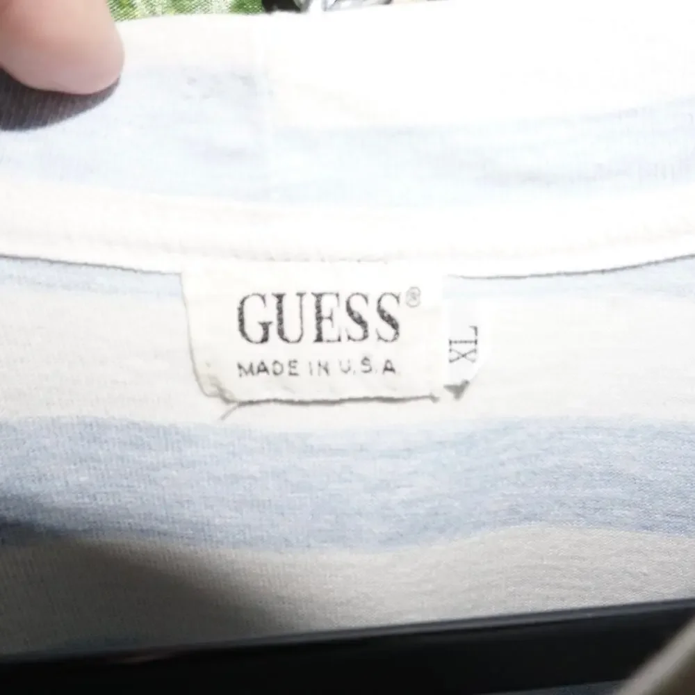XL - Vintage Y2K guess jeans USA made stripe embroider shirt - Picture 3 of 4